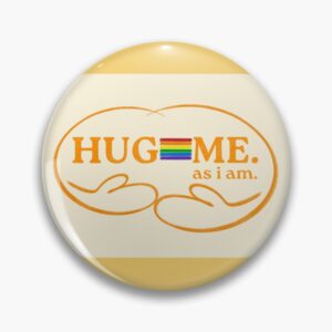 Hug Me as I Am – creme yellow Diversity Pride flag Pin
