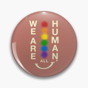 We Are All Human – Red: Love & Warmth Pride Edition Pin