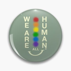 We Are All Human – Green : Peace & Calm Pride Lgbtq+ Edition Pin