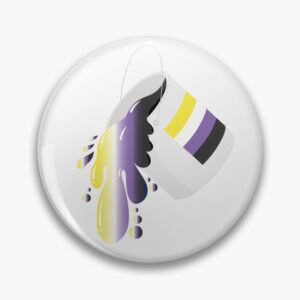 Nonbinary Pride Overflow – Paint Can Art Pin