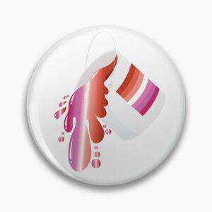 Lesbian Pride Overflow – Paint Can Art Pin